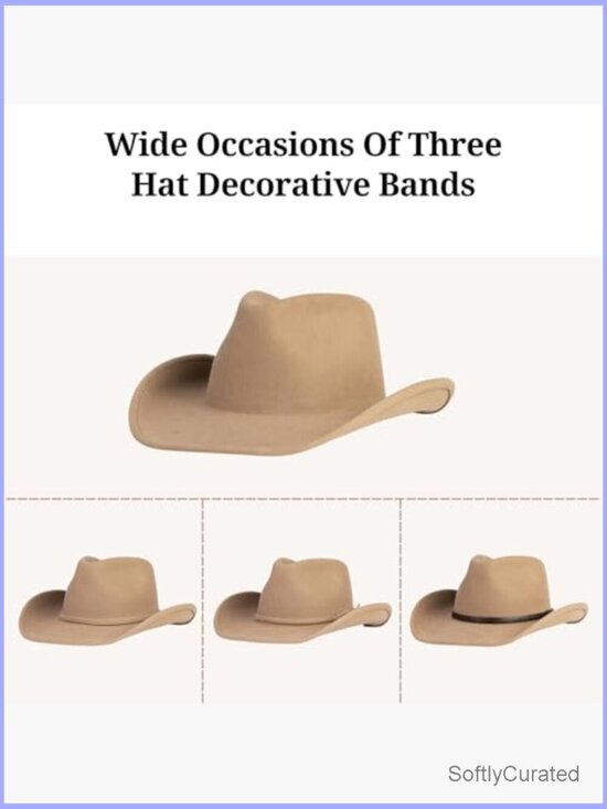 100% Wool Cowboy Hat Water Resistant Wide Brim Shapeable Western Rancher Hat main image 7